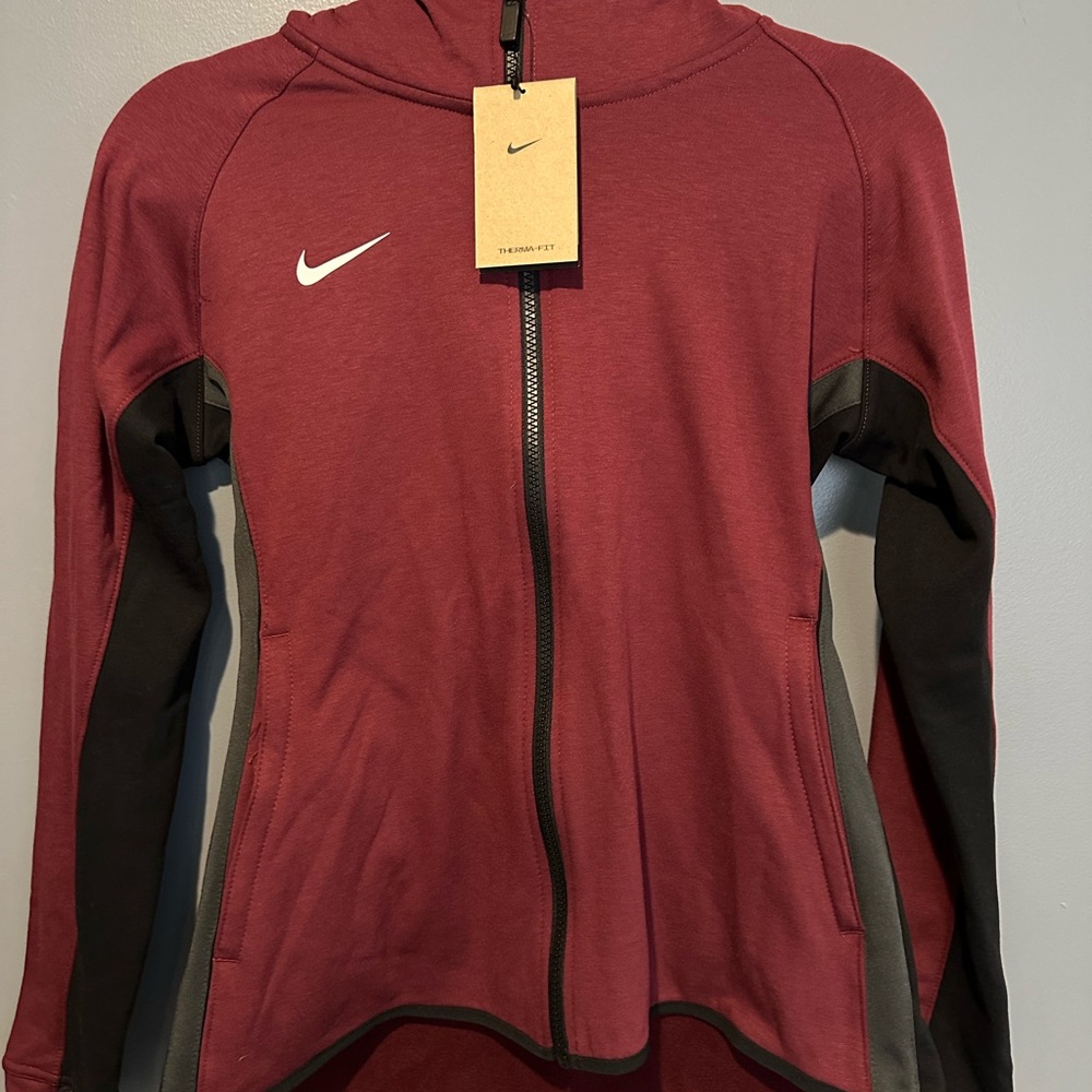 Nike Brand New-Burgundy and Black Women's Hoodie Size M